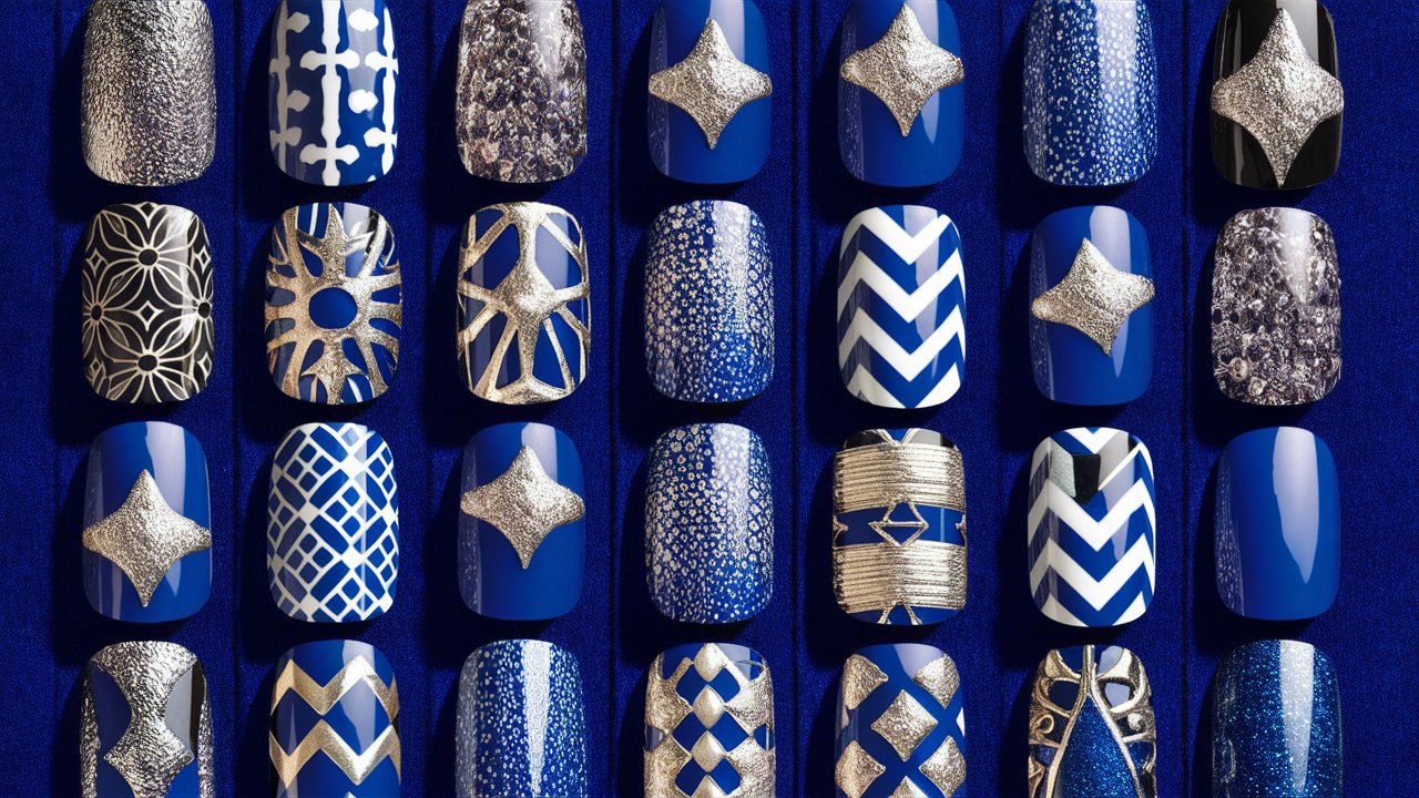 royal blue nail designs